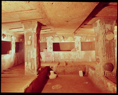 View of the Interior of the Tomb, Necropolis of the Banditaccia by Etruscan